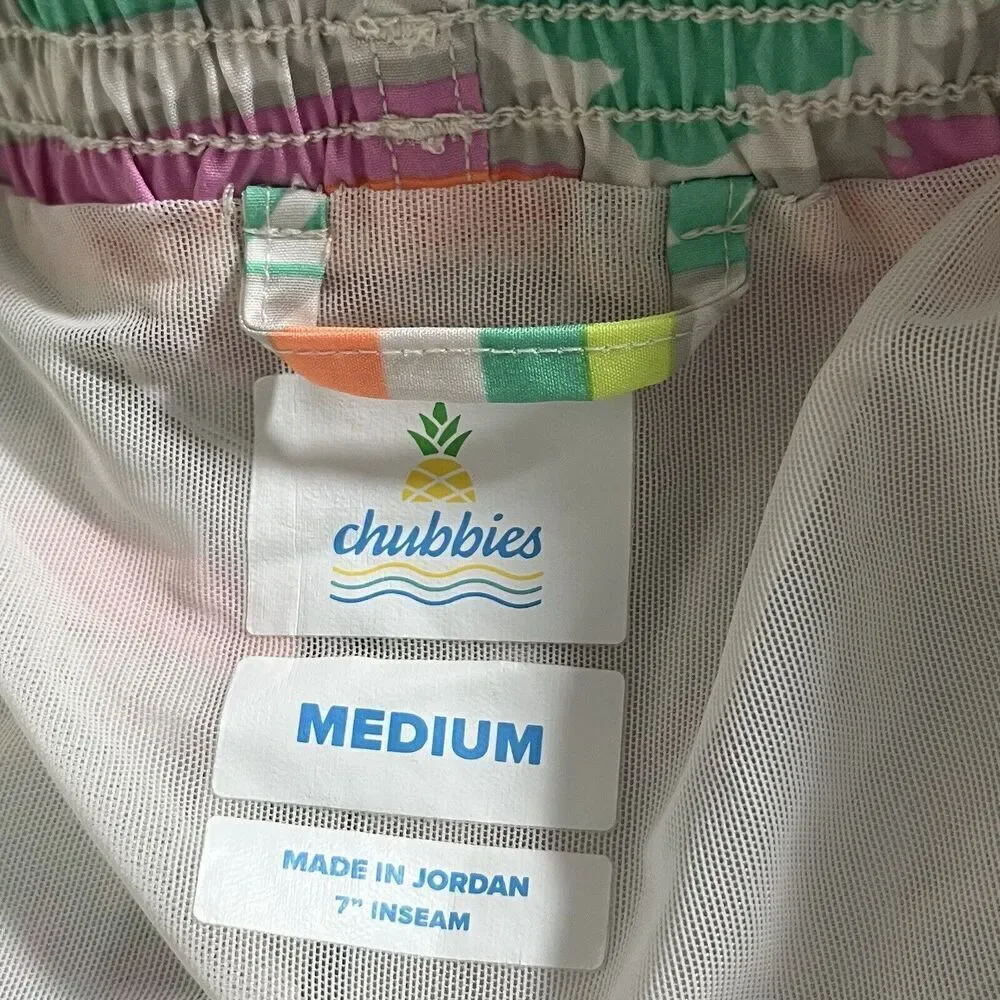 Chubbies En Fuego Aztec 7” Swim Trunks‎ Size M Lined Beach Vacation Men's NWOT